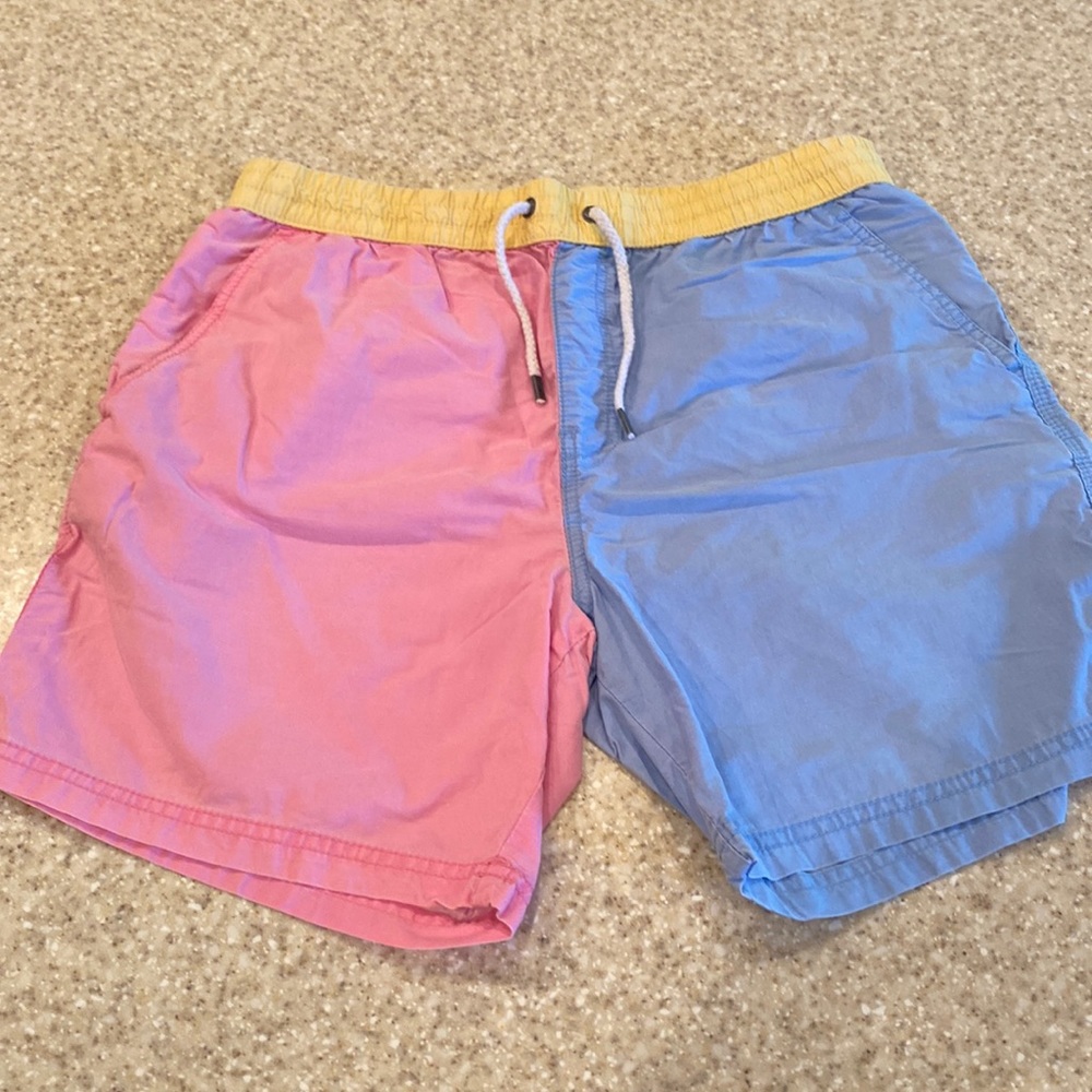 BEACH SHORT by COTTONON vintage fade blue/pink/yellow board short